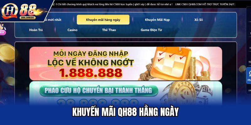 Khuyến mãi QH88 hằng ngày