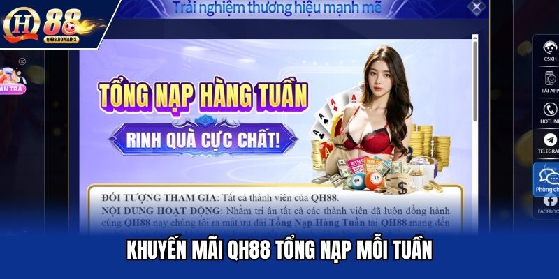 Khuyến mãi QH88 tổng nạp mỗi tuần